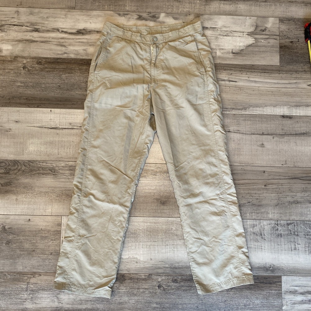 LL Bean Mens Nylon Tan Hiking Pants‎ 0FVL4 Ankle Zip Outdoor Size Small Regular